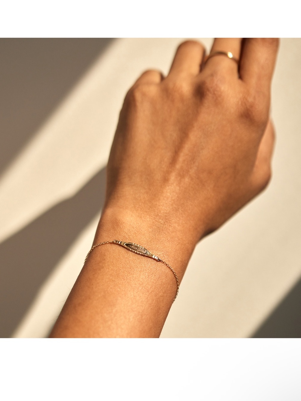 catbird cygnet engraved bracelet, 14k solid yellow gold, “florence” 6-7”